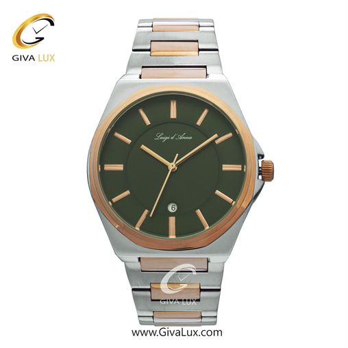 ساعت مچی اورجینال مردانه LdA | لوئیجی د آنا | Luigi d'Ana نقره ای-رزگلد | نقره ای-رزگلد| سبز یشمی تیره| کد رفرنس 2440